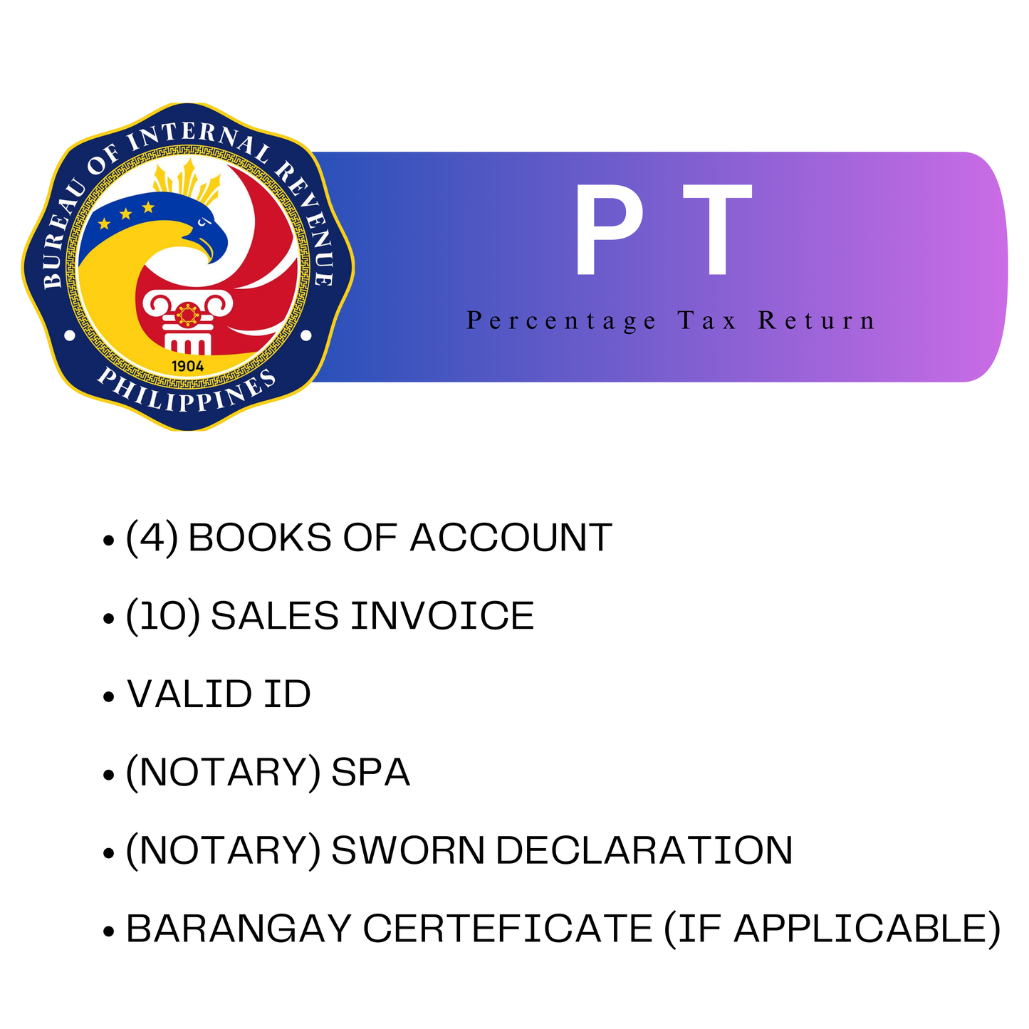 Registration - PT Percentage Tax Return